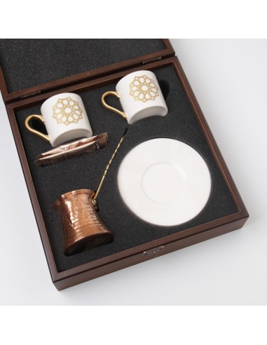 Sandblasted Coffee Cup Set - Wooden Boxed
